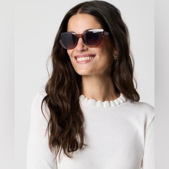 J Crew cotton ruffle neck sweater ivory - Picture 3 of 4